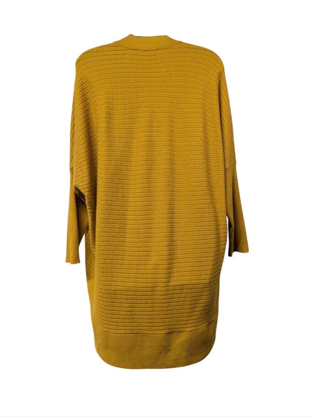Cyrus Sweater Womens Yellow Rib Knit Mock Neck Relaxed Dolman 3/4 Plus Size 1X